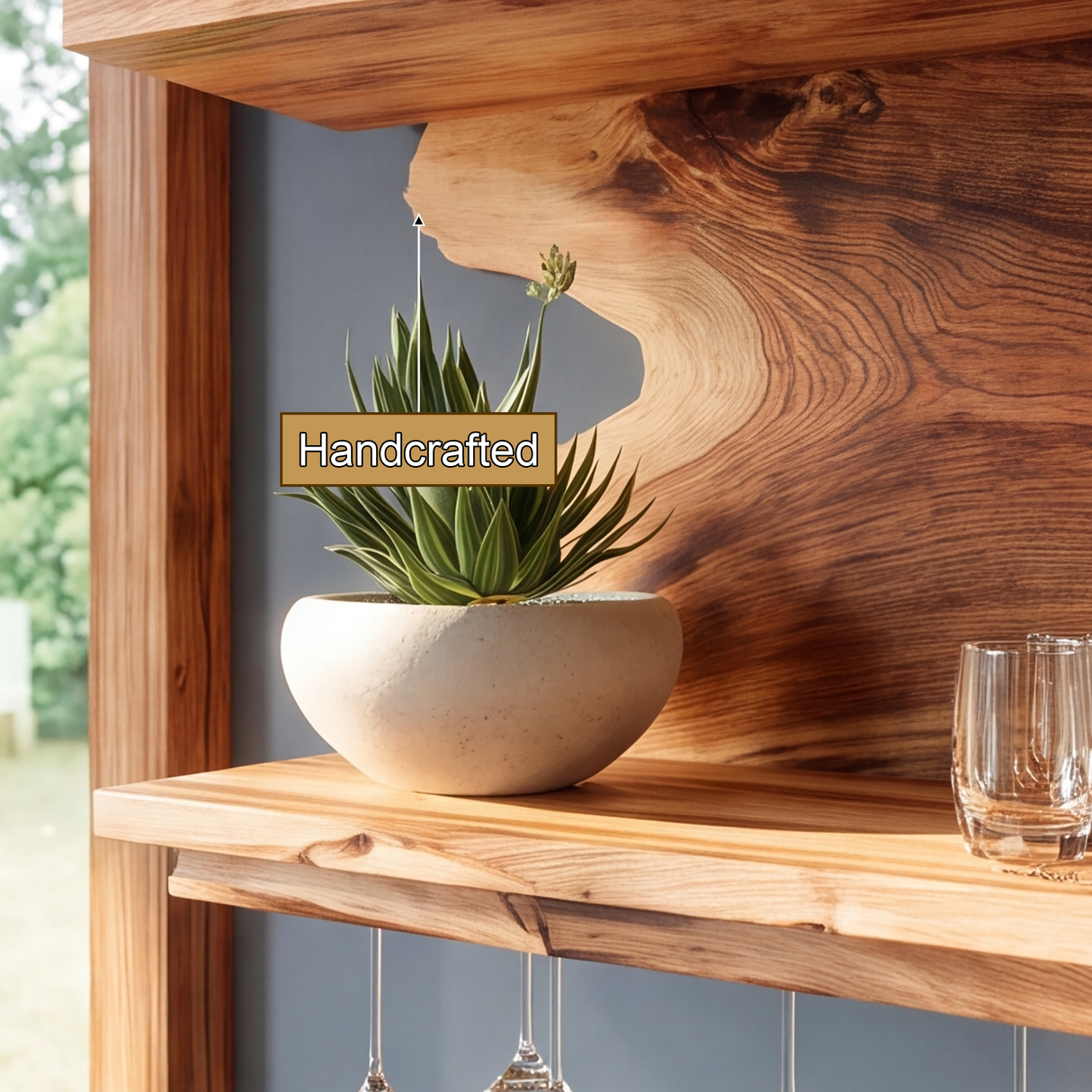 Westhaven Live Edge Handcrafted Floating Shelf Wine SPA898524 - Timberustic Floating Wine Shelf