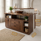 Westhaven Live Edge Solid Wood Freestanding Bathroom Vanity with Drawers