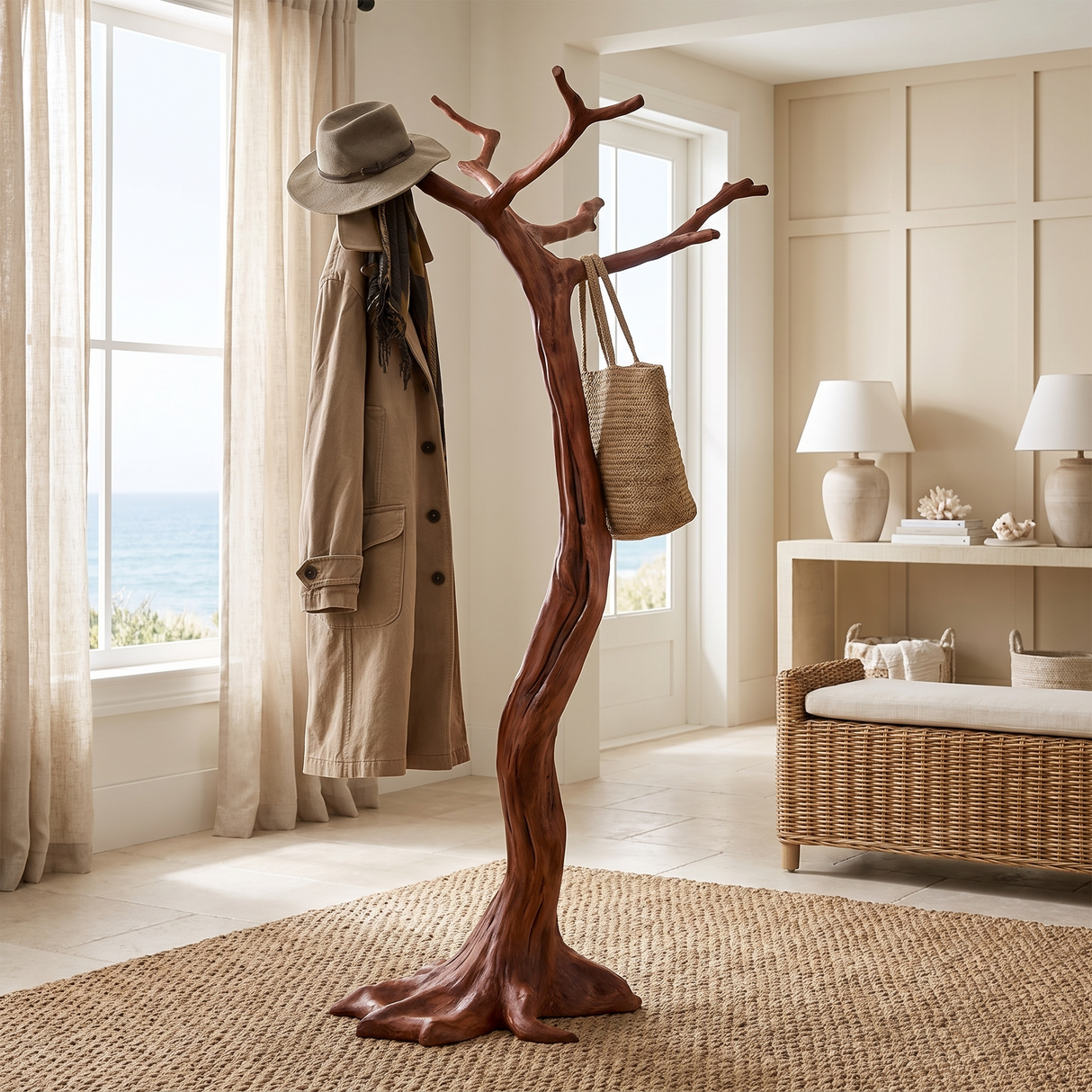 Wildmere Handcrafted Sculpted Solid Wood Tree Coat Rack