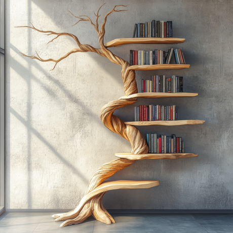 Willowcrest Handcrafted Solid Wood Tree Bookshelf - Timberustic Tree Bookshelf