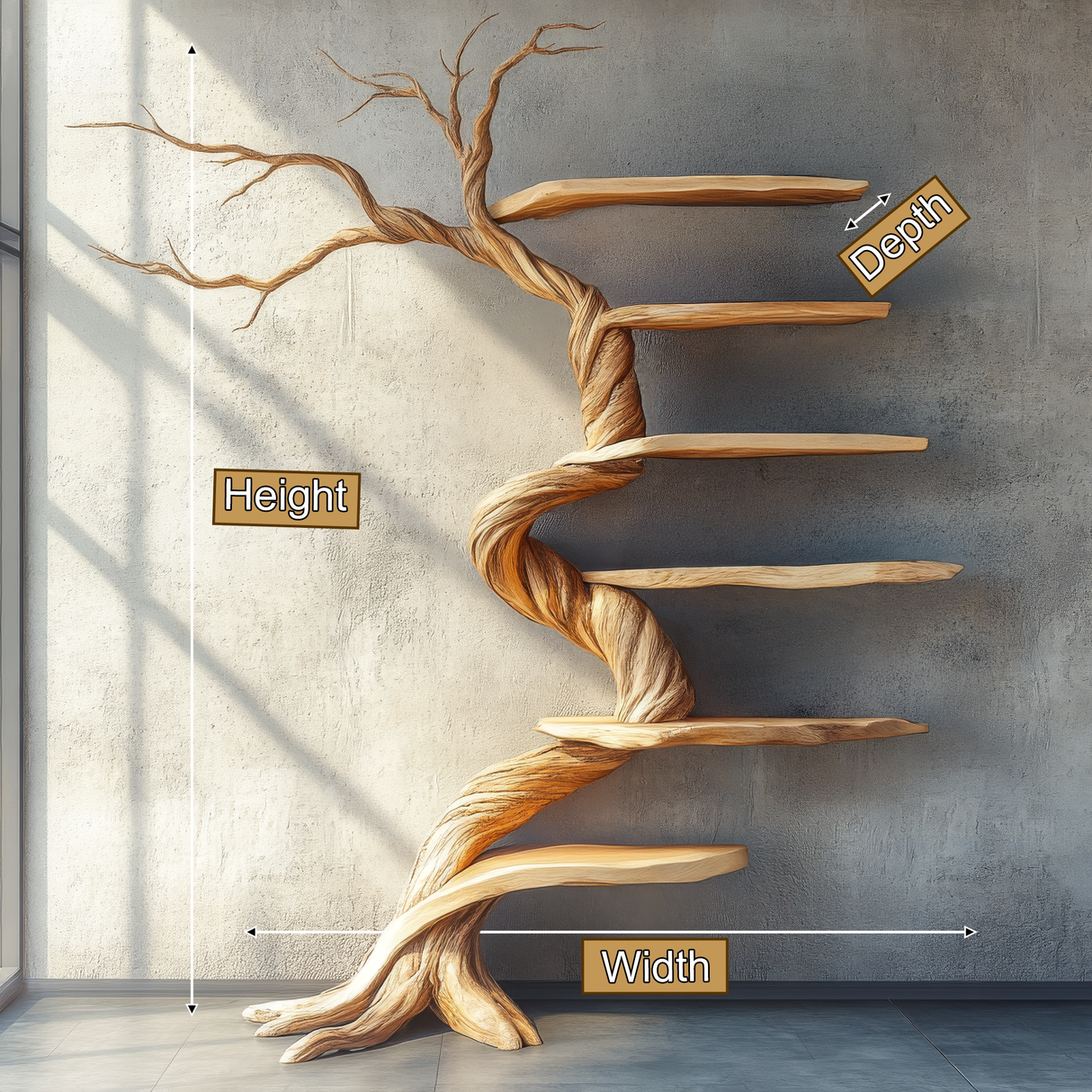 Willowcrest Handcrafted Solid Wood Tree Bookshelf