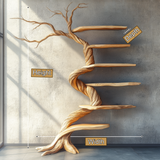 Willowcrest Handcrafted Solid Wood Tree Bookshelf