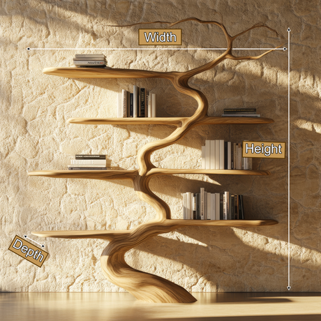 Windhollow Handcrafted Solid Wood Tree Bookshelf - Timberustic Tree Bookshelf