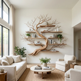 Windmere Handcrafted Solid Wood Floating Tree Bookshelf