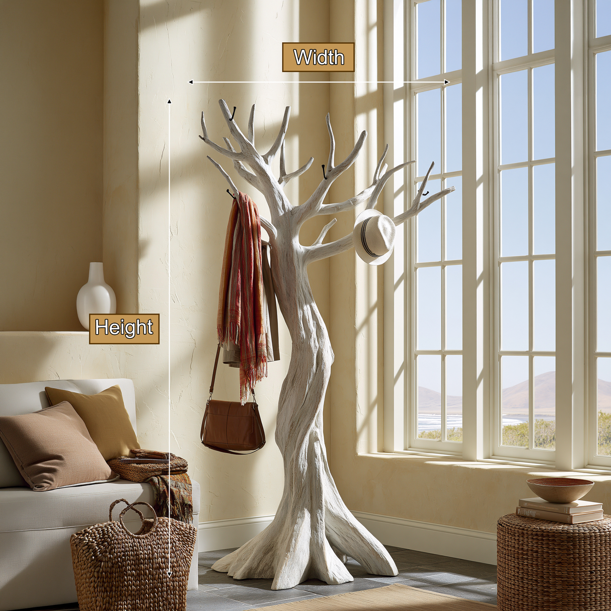 Winterbloom Sculpted Solid Wood Tree Coat Rack - Timberustic Tree Coat Rack