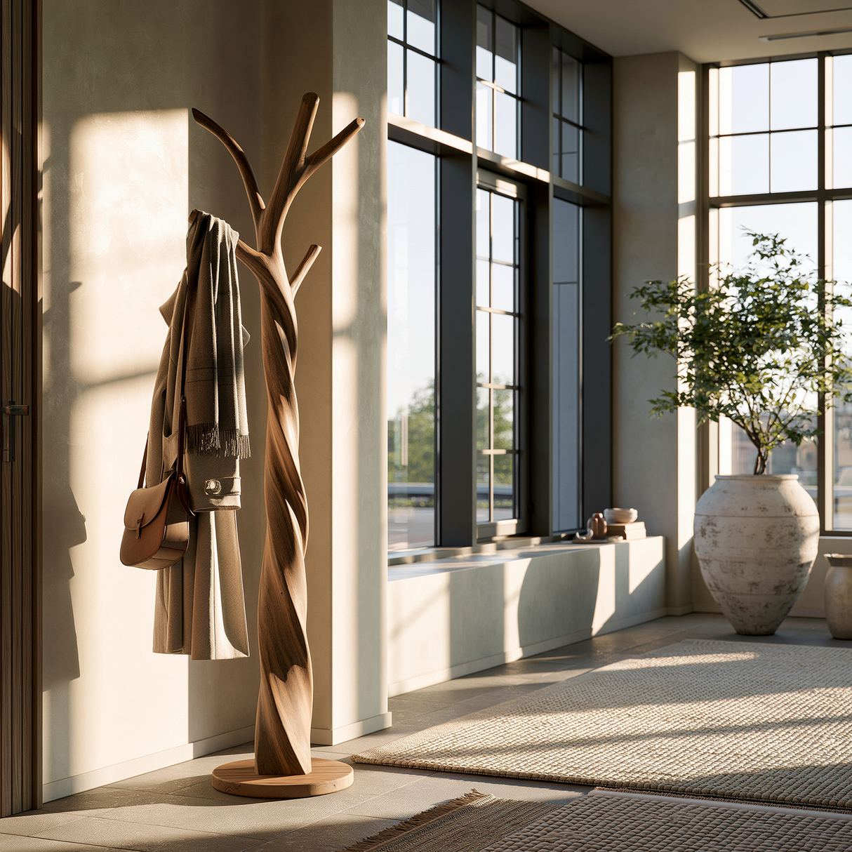 Wrenmoor Twisted Solid Wood Tree Coat Rack - Timberustic Tree Coat Rack