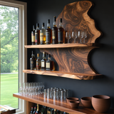 Wynthorne Live Edge Handcrafted Floating Wine Shelf - Timberustic Floating Wine Shelf