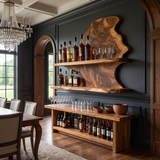 Wynthorne Live Edge Handcrafted Floating Wine Shelf Brown - Timberustic Floating Wine Shelf