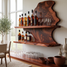 Wynthorne Live Edge Handcrafted Floating Wine Shelf Mahogany - Timberustic Floating Wine Shelf