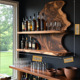 Wynthorne Live Edge Handcrafted Floating Wine Shelf - Timberustic Floating Wine Shelf