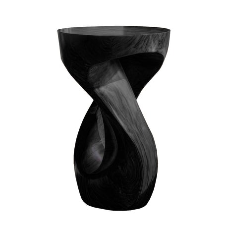 Xavionis Solid Wood Sculpted Pedestal Stand Black - Timberustic Pedestal Stand