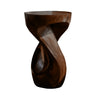 Xavionis Solid Wood Sculpted Pedestal Stand Dark Walnut - Timberustic Pedestal Stand
