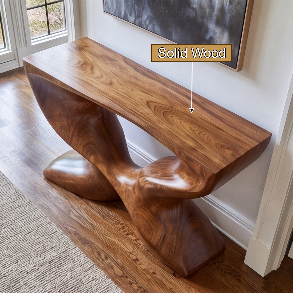 Xavoryn Sculpted Solid Wood Console Table - Timberustic Console Table