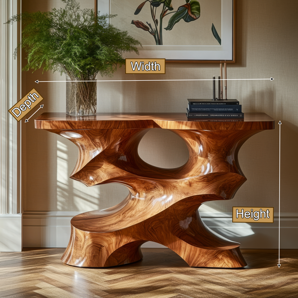 Xavrith Sculpted Solid Wood Console Table - Timberustic Console Table