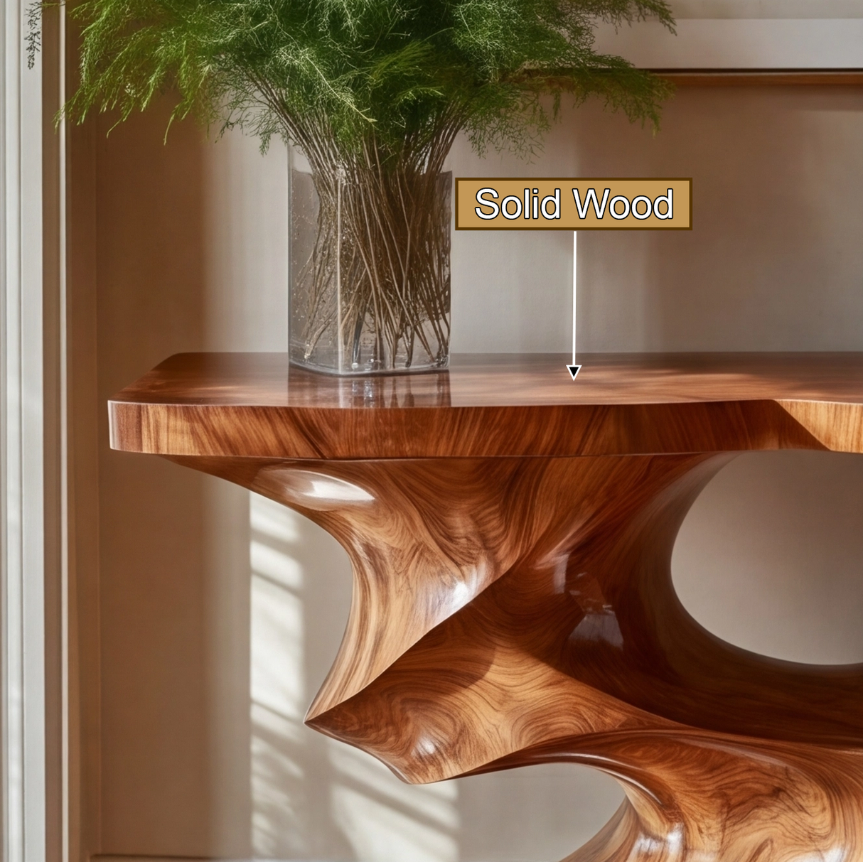 Xavrith Sculpted Solid Wood Console Table - Timberustic Console Table