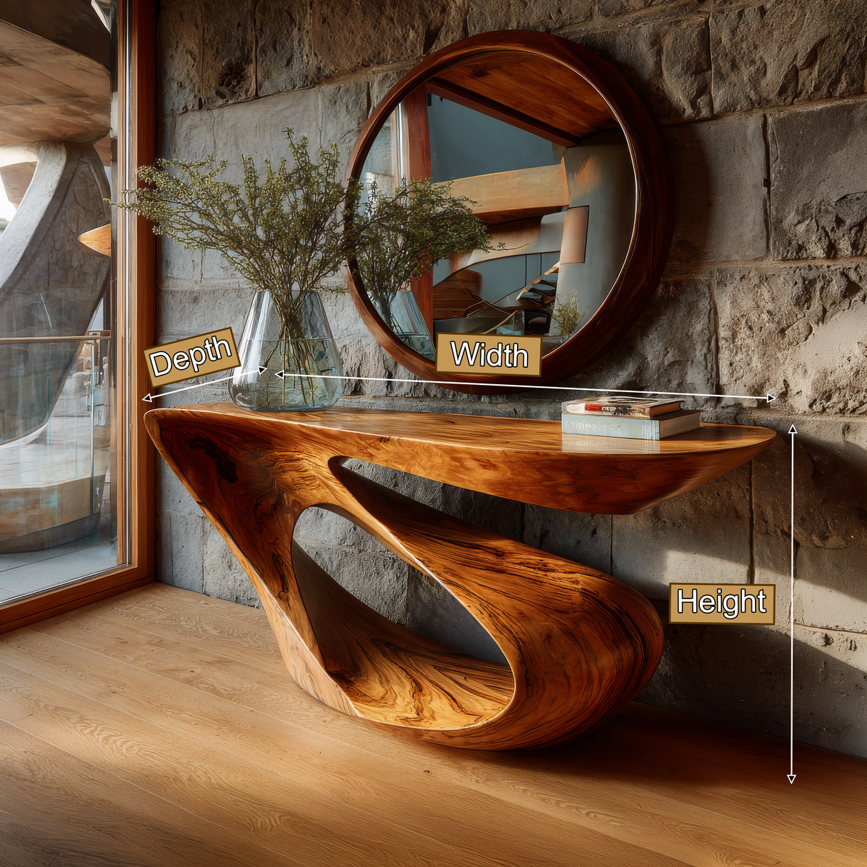 Xavryth Sculpted Solid Wood Console Table - Timberustic Console Table
