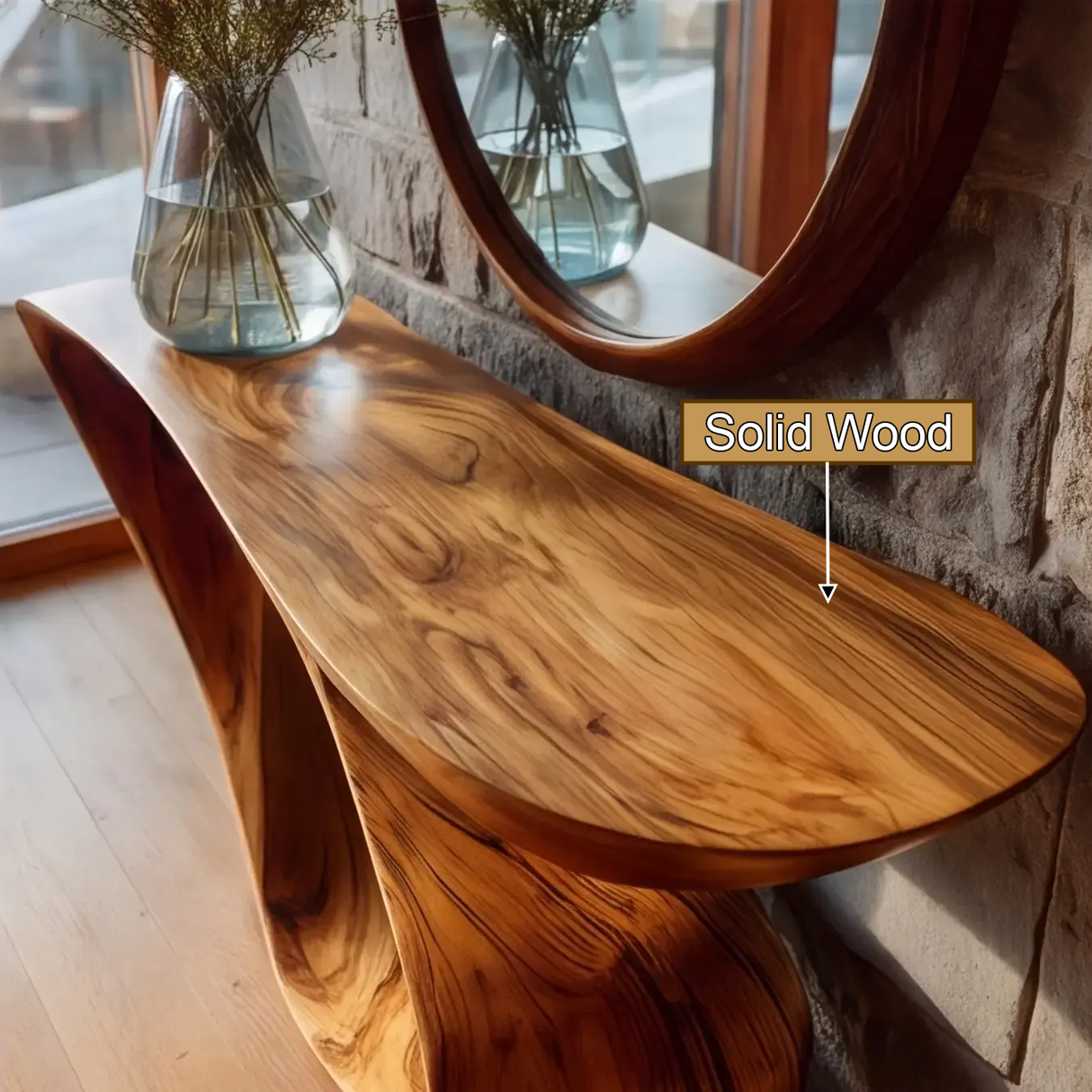Xavryth Sculpted Solid Wood Console Table - Timberustic Console Table
