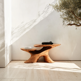 Xylora Sculpted Solid Wood Record Player Stand SPA835753 - Timberustic Record Player Stand With Storage