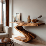 Zarel Sculpted Solid Wood Console Table