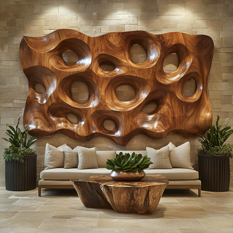 Zavero Sculpted Solid Wood Wall Art - Timberustic Wall Art