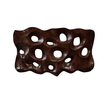 Zavero Sculpted Solid Wood Wall Art Dark Walnut - Timberustic Wall Art