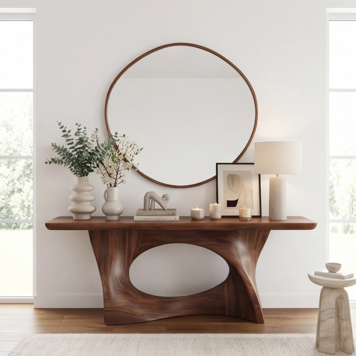 Zavethra Sculpted Solid Wood Console Table - Timberustic Console Table