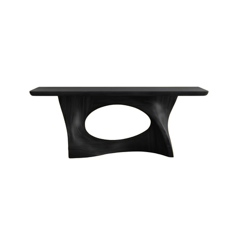 Zavethra Sculpted Solid Wood Console Table Black - Timberustic Console Table