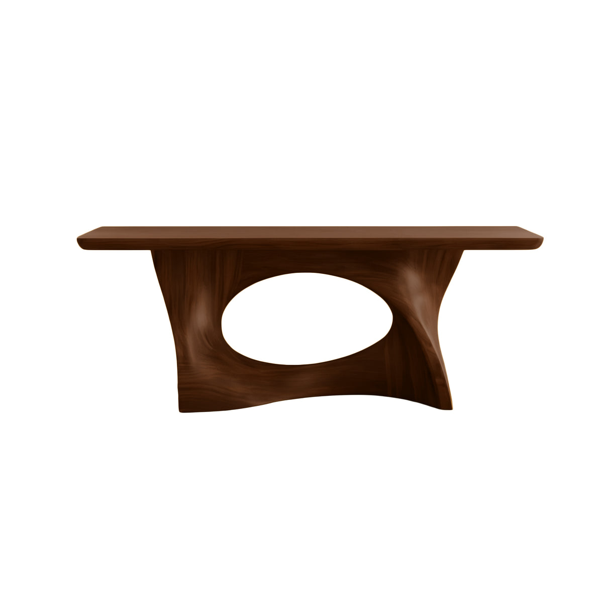 Zavethra Sculpted Solid Wood Console Table Dark Walnut - Timberustic Console Table