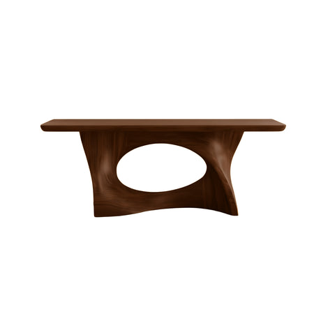 Zavethra Sculpted Solid Wood Console Table Dark Walnut - Timberustic Console Table