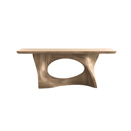 Zavethra Sculpted Solid Wood Console Table Natural Oak - Timberustic Console Table