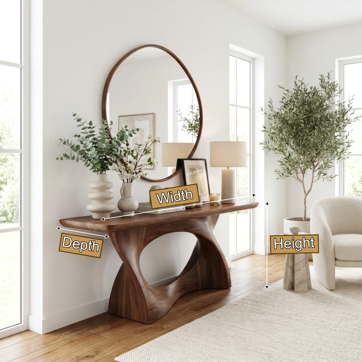 Zavethra Sculpted Solid Wood Console Table - Timberustic Console Table