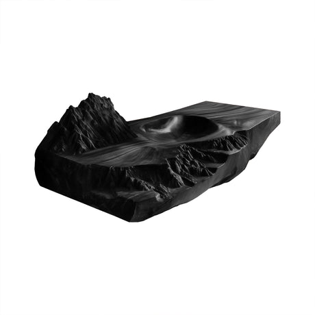 Zavion Textured Carved Solid Wood Floating Bathroom Vanity with Integrated Sink Black - Timberustic Floating Bathroom Vanity with Integrated Sink