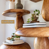 Zenvira Mushroom Solid Wood Floating Shelf SPA184760 - Timberustic Floating Shelf