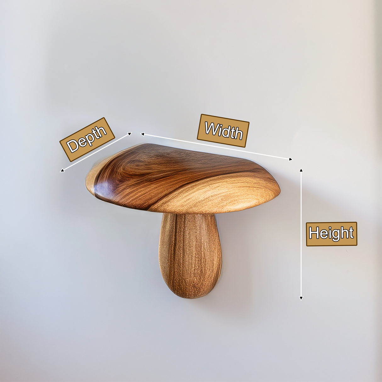 Zenvira Mushroom Solid Wood Floating Shelf SPA184760 - Timberustic Floating Shelf