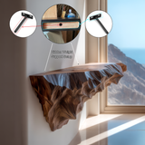 Zenviro Live Edge Solid Wood Mountain Floating Shelf SPA524781 - Timberustic Floating Shelf