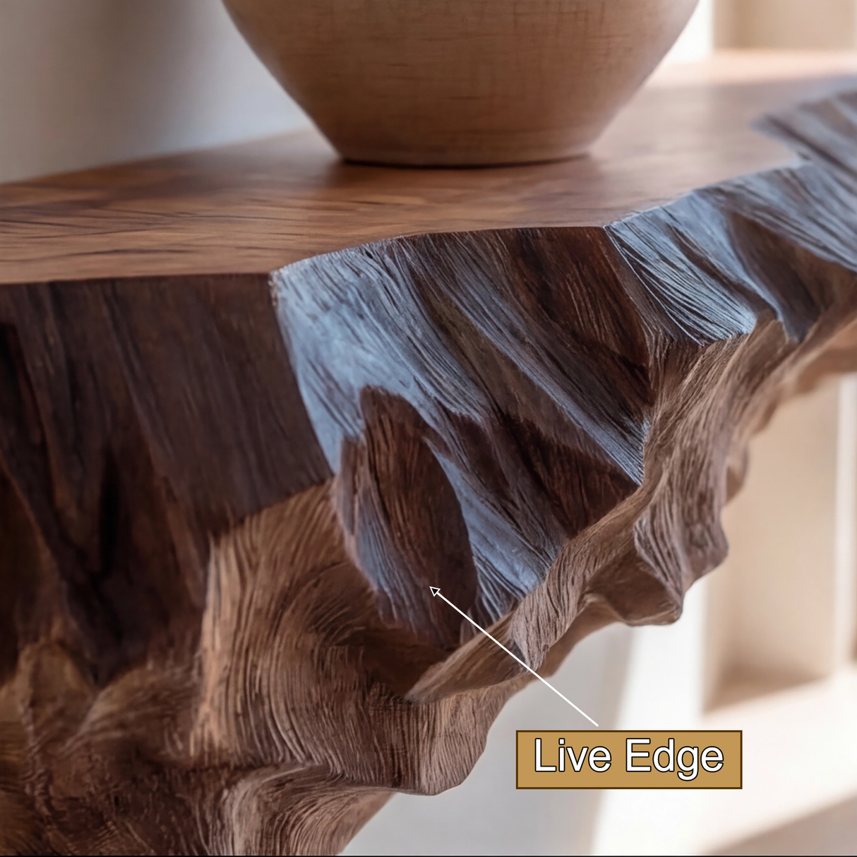 Zenviro Live Edge Solid Wood Mountain Floating Shelf SPA524781 - Timberustic Floating Shelf