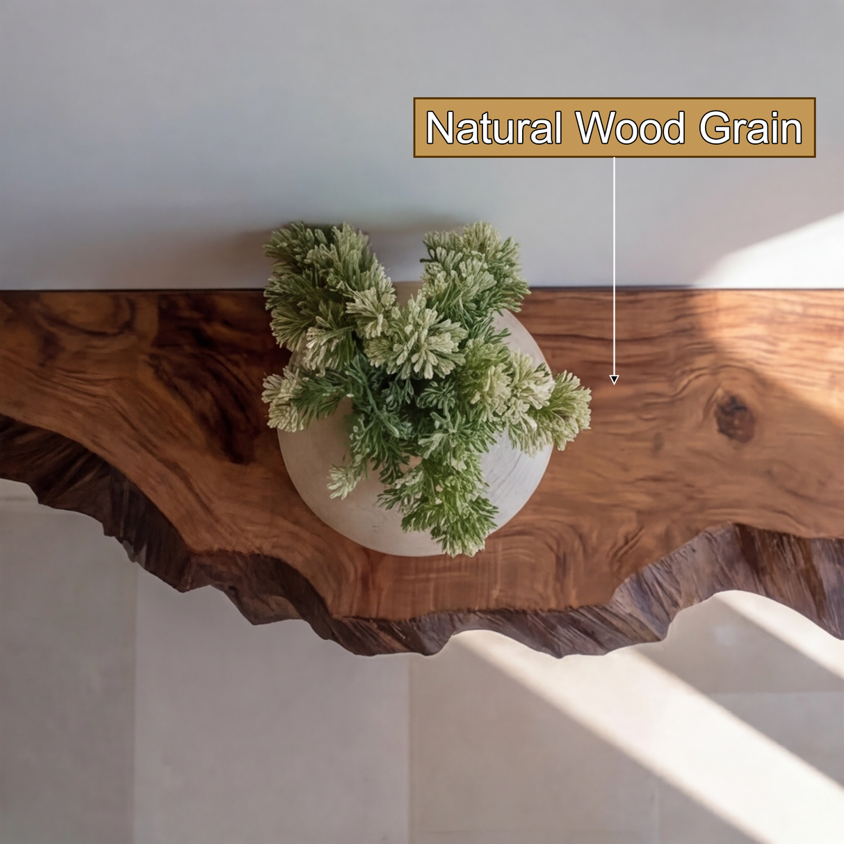 Zenviro Live Edge Solid Wood Mountain Floating Shelf SPA524781 - Timberustic Floating Shelf