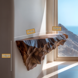 Zenviro Live Edge Solid Wood Mountain Floating Shelf SPA524781 - Timberustic Floating Shelf