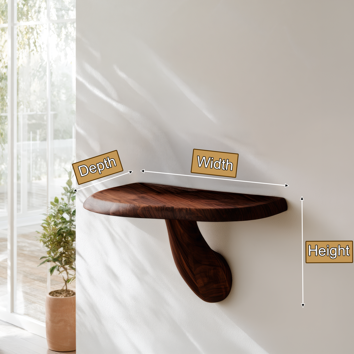 Zenvor Mushroom Solid Wood Floating Shelf SPA841682 - Timberustic Floating Shelf
