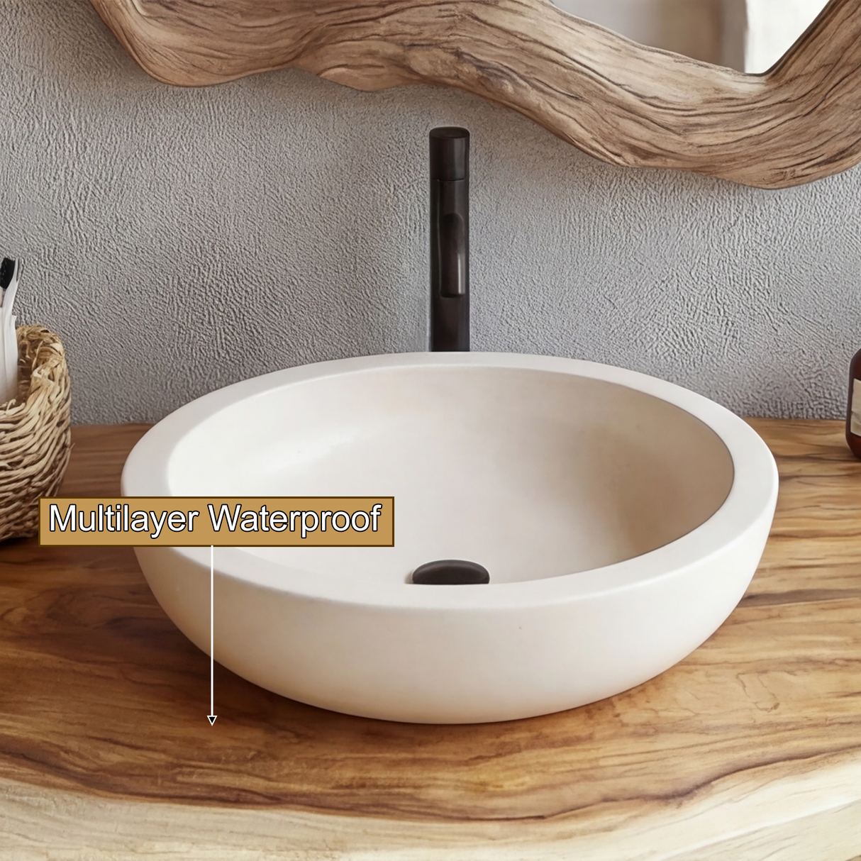 Zenvor Rootform Solid Wood Freestanding Bathroom Vanity SPA231876 - Timberustic Freestanding Bathroom Vanity