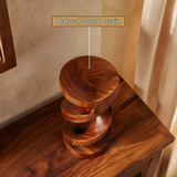 Zenvor Sculpted Solid Wood Pedestal Stand - Timberustic Pedestal Stand