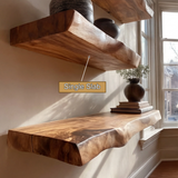 Zenvora Live Edge Solid Wood Floating Shelf SPA965832 - Timberustic Floating Shelf