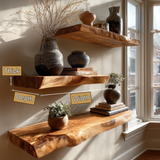 Zenvora Live Edge Solid Wood Floating Shelf SPA965832 - Timberustic Floating Shelf