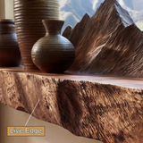 Zenvyra Live Edge Solid Wood Mountain Floating Shelf - Timberustic Floating Shelf