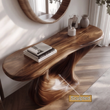 Zepharic Sculpted Solid Wood Console Table - Timberustic Console Table