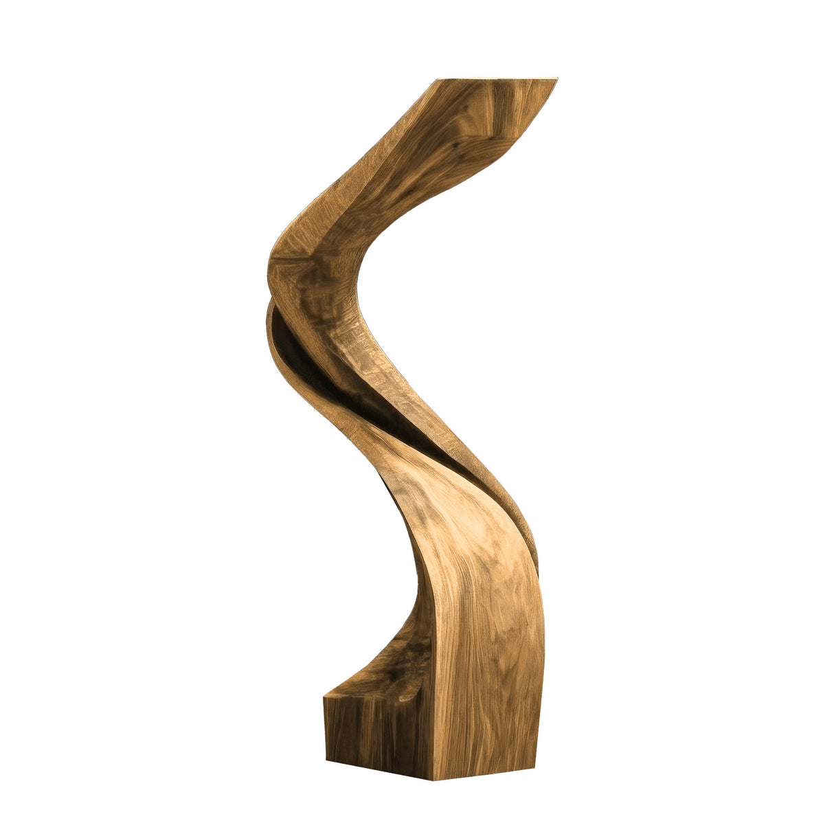 Zepharion Sculpted Solid Wood Pedestal Stand Natural Oak - Timberustic Pedestal Stand