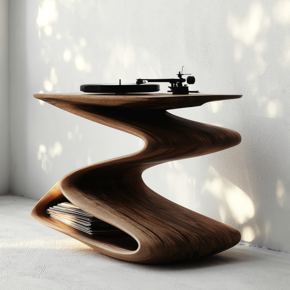 Zephorin Handcrafted Solid Wood Record Player Stand