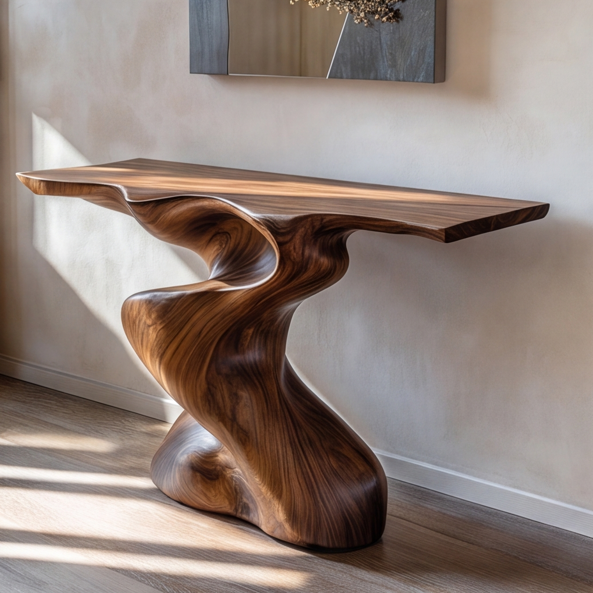 Zephorin Sculpted Solid Wood Console Table