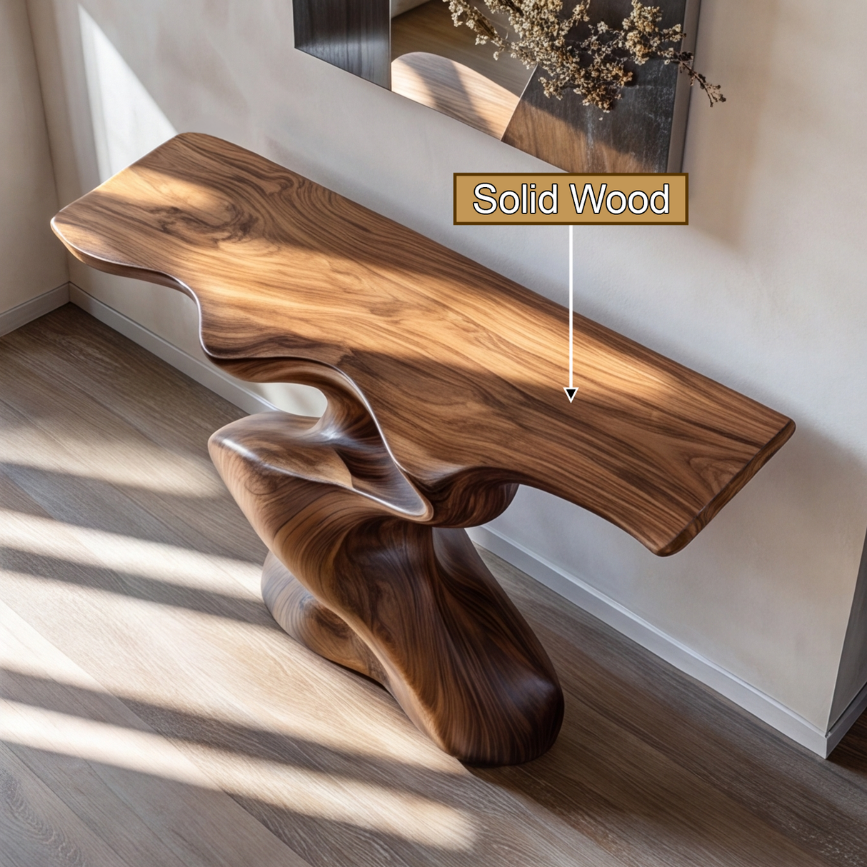 Zephorin Sculpted Solid Wood Console Table