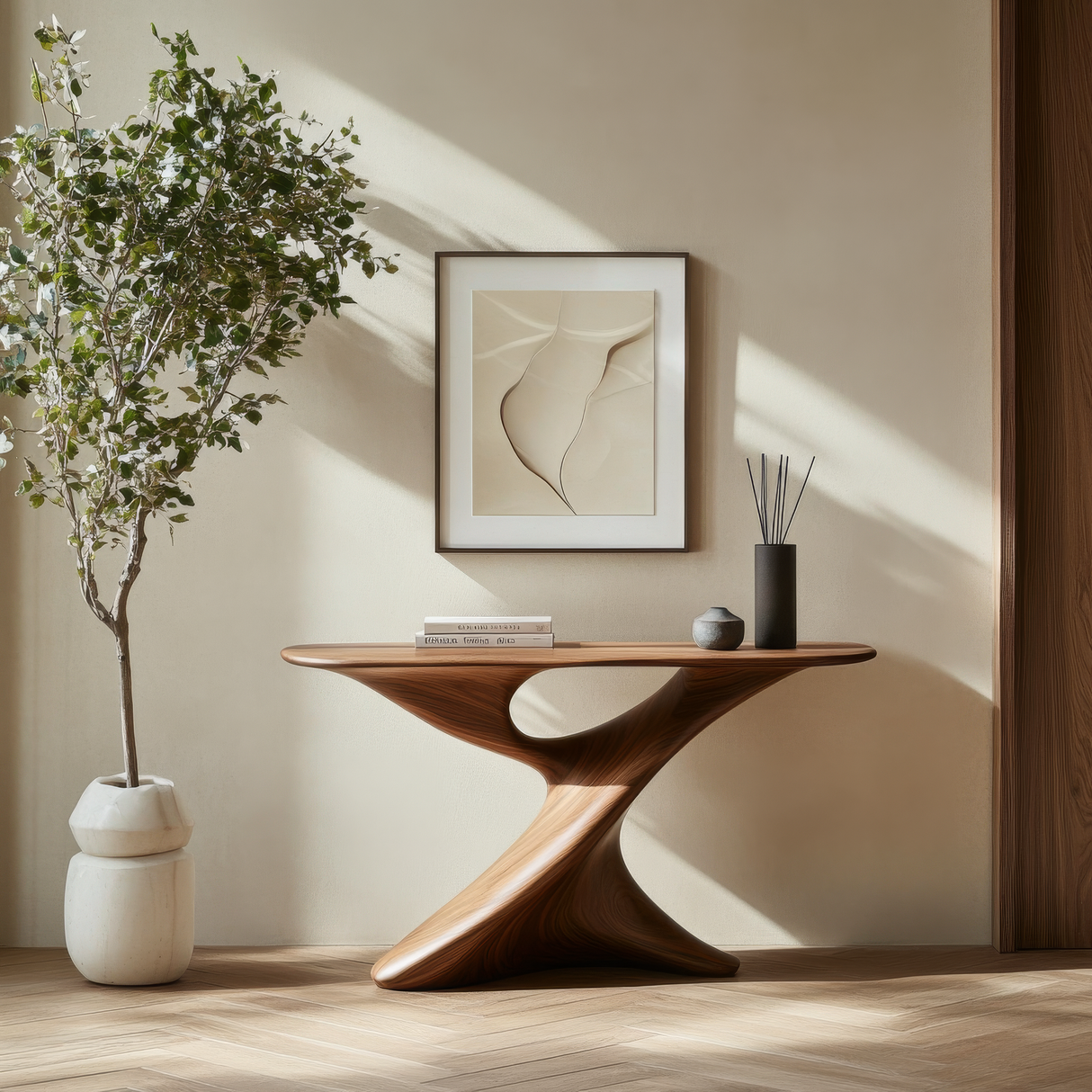 Zephryn Sculpted Solid Wood Console Table - Timberustic Console Table
